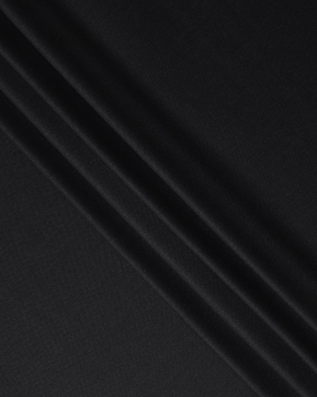 Jet Black English Wool Suiting Fabric | Super 150'S