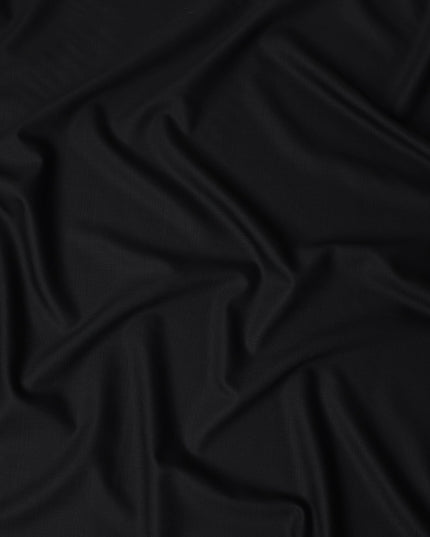 Charcoal Black English Wool Suiting Fabric Piece
