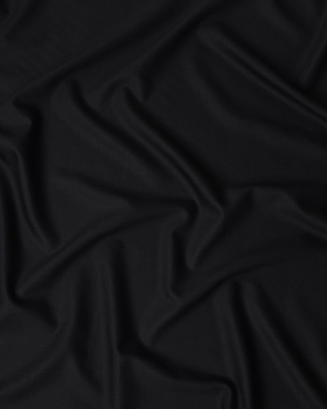 Charcoal Black English Wool Suiting Fabric Piece