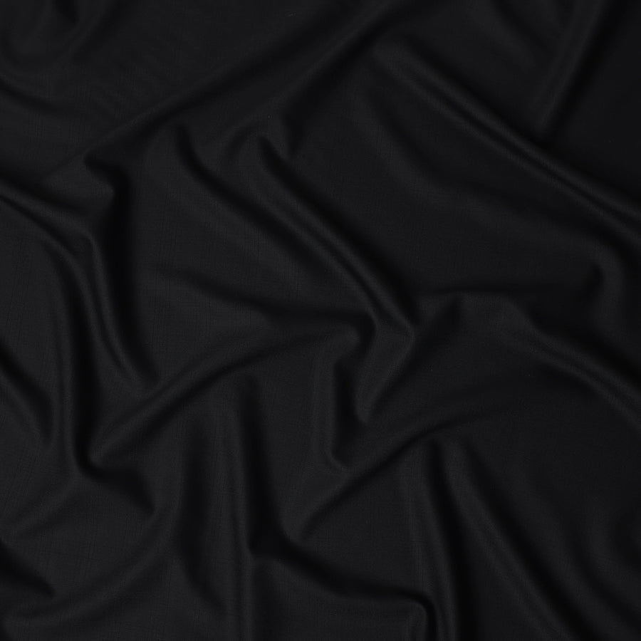 Charcoal Black English Wool Suiting Fabric Piece