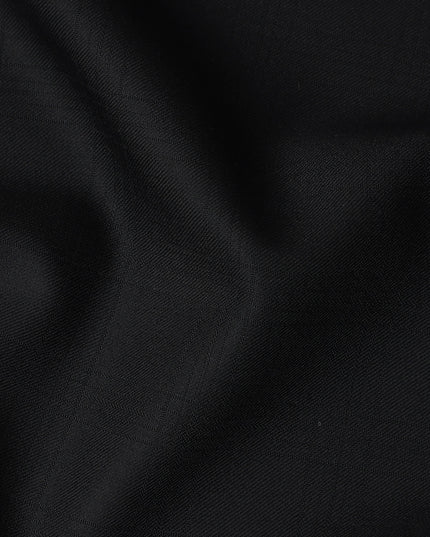 Charcoal Black English Wool Suiting Fabric Piece
