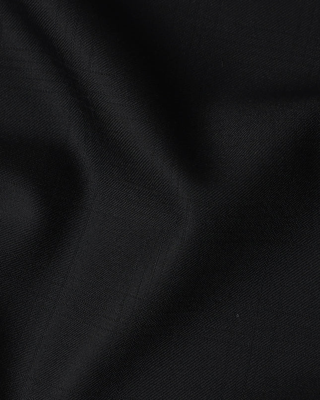 Charcoal Black English Wool Suiting Fabric Piece