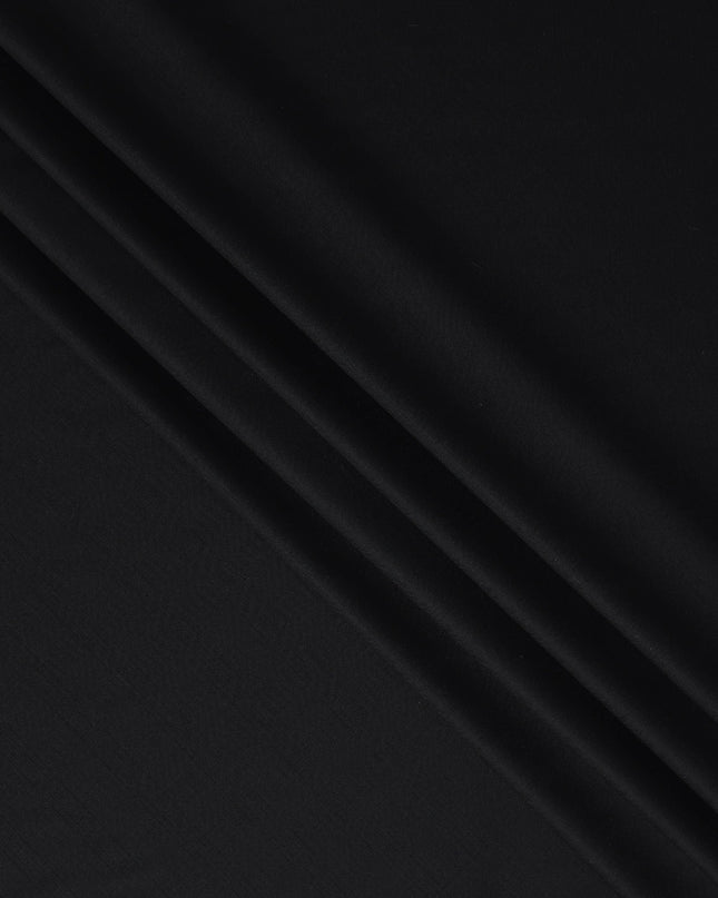 Charcoal Black English Wool Suiting Fabric Piece