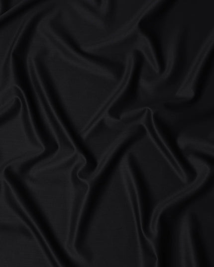 Jet Black English Wool Suiting Fabric
