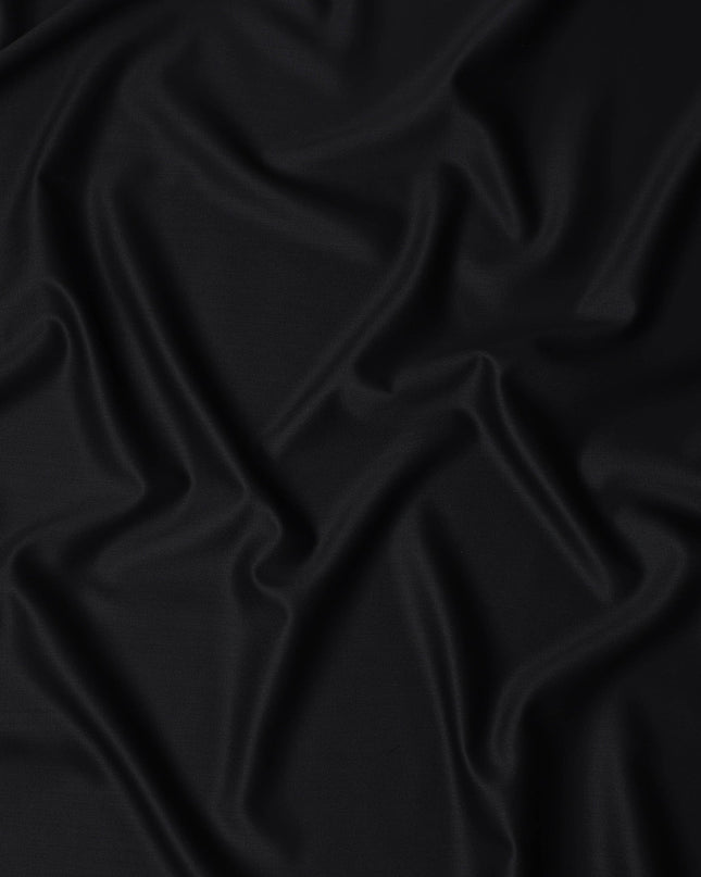 Jet Black English Wool Suiting Fabric
