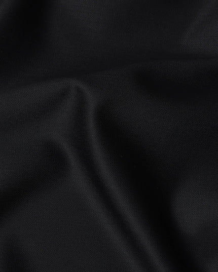 Jet Black English Wool Suiting Fabric