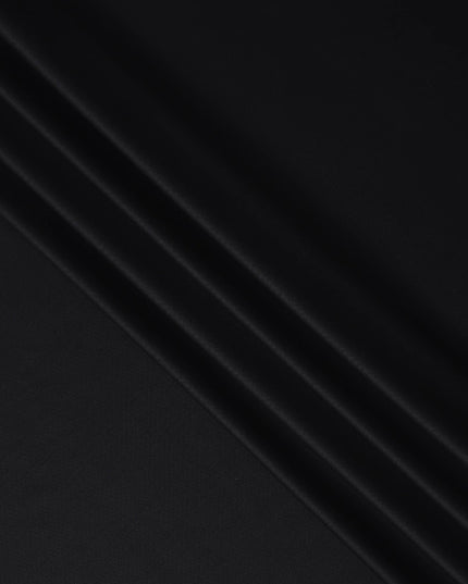 Jet Black English Wool Suiting Fabric
