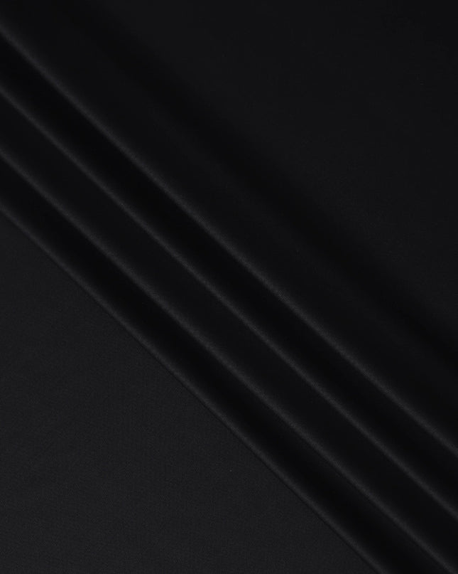 Jet Black English Wool Suiting Fabric
