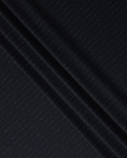Navy Blue Pinstripe English Wool Suiting Fabric