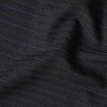 Onyx Black Pinstripe English Wool Suiting Fabric