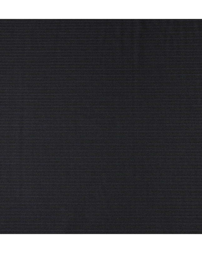 Onyx Black Pinstripe English Wool Suiting Fabric