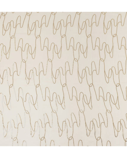 Sand Beige Abstract Silk Chiffon Fabric 110cm