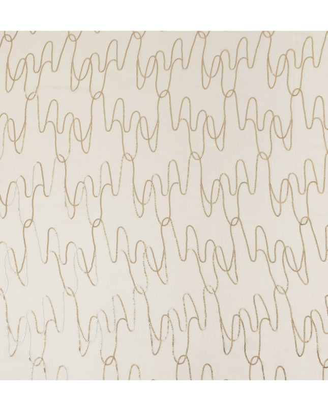 Sand Beige Abstract Silk Chiffon Fabric 110cm