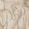 Cream Beige Abstract Silk Chiffon Fabric 110cm