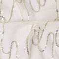 Pearl White Abstract Silk Chiffon Fabric 110cm