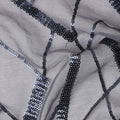 Silver Grey Abstract Silk Chiffon Fabric 110cm