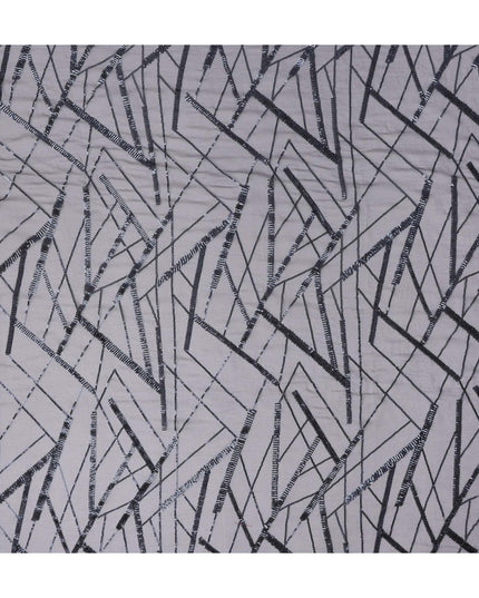 Silver Grey Abstract Silk Chiffon Fabric 110cm