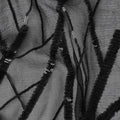 Charcoal Black Abstract Silk Chiffon Fabric 110cm