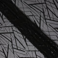 Charcoal Black Abstract Silk Chiffon Fabric 110cm
