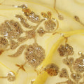 Butter Yellow Bouquet Silk Chiffon Fabric 110cm