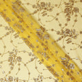 Butter Yellow Bouquet Silk Chiffon Fabric 110cm