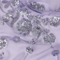 Lavender Purple Bouquet Silk Chiffon Fabric 110cm