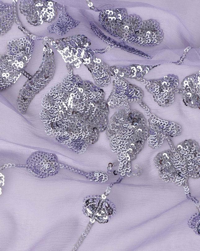 Lavender Purple Bouquet Silk Chiffon Fabric 110cm