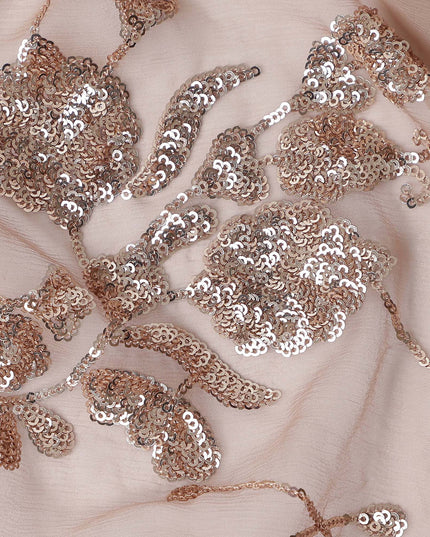 Blush Pink Bouquet Silk Chiffon Fabric 110cm