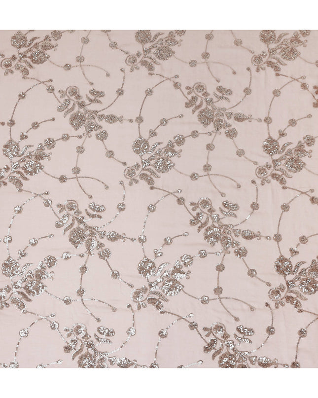 Blush Pink Bouquet Silk Chiffon Fabric 110cm