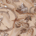 Taupe Beige Bouquet Silk Chiffon Fabric 110cm