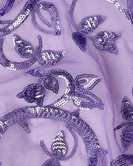 Orchid Purple Bouquet Silk Chiffon Fabric 110cm