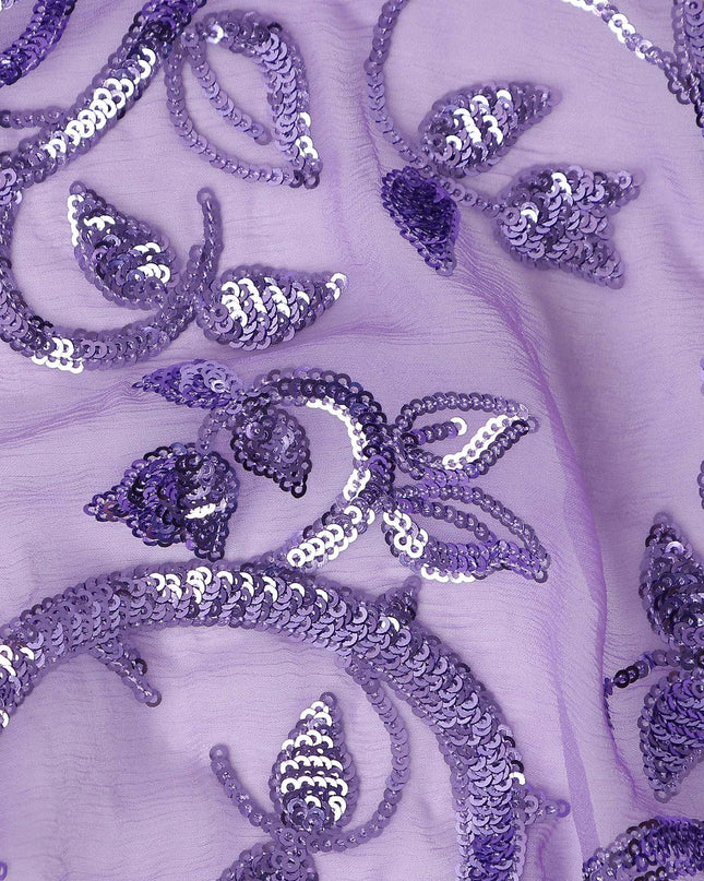 Orchid Purple Bouquet Silk Chiffon Fabric 110cm