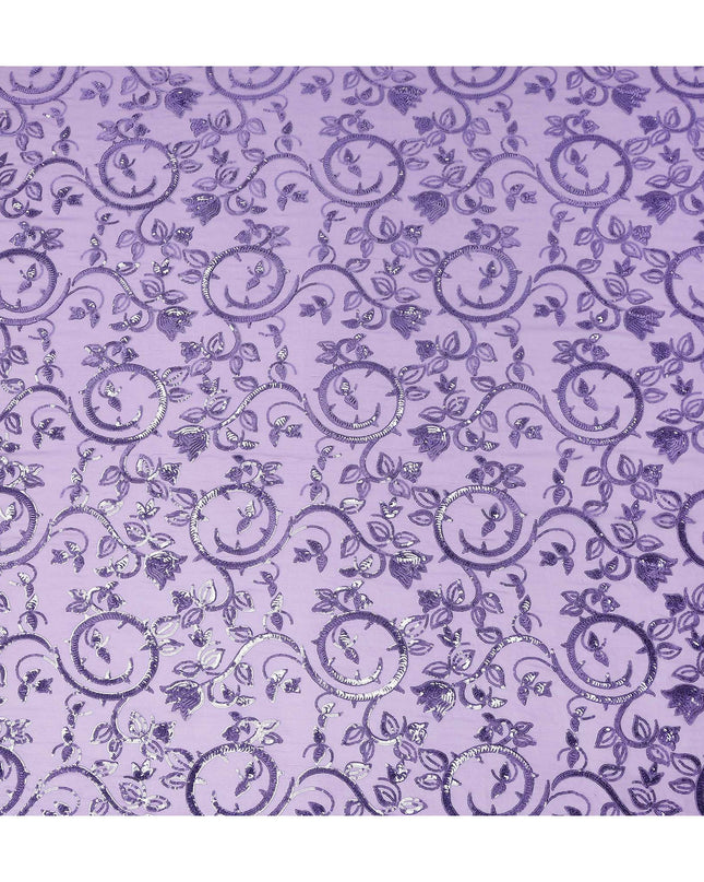 Orchid Purple Bouquet Silk Chiffon Fabric 110cm