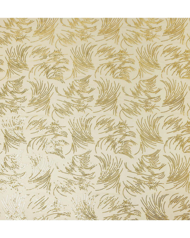 Champagne Gold Leaf Silk Chiffon Fabric 110cm