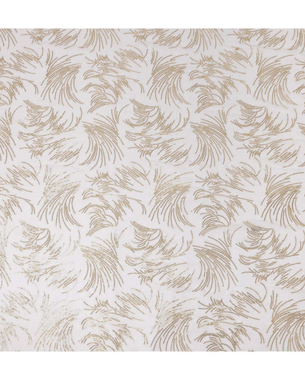Ivory White Leaf Silk Chiffon Fabric 110cm
