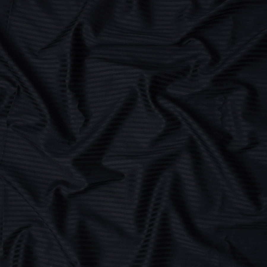 Jet Black Self Pure Cotton Italian Shirting Fabric 150cm