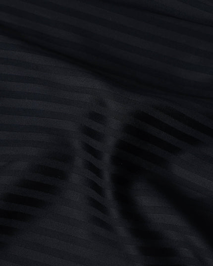 Jet Black Self Pure Cotton Italian Shirting Fabric 150cm