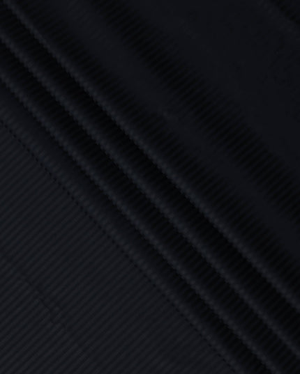 Jet Black Self Pure Cotton Italian Shirting Fabric 150cm