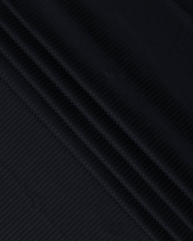 Jet Black Self Pure Cotton Italian Shirting Fabric 150cm