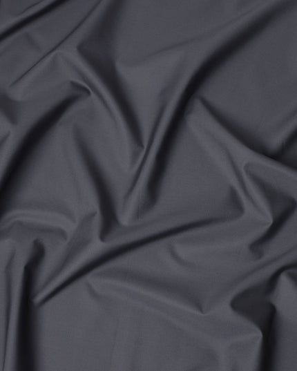 Steel Grey Plain Pure Cotton Italian Shirting Fabric 150cm