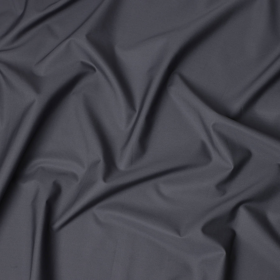 Steel Grey Plain Pure Cotton Italian Shirting Fabric 150cm