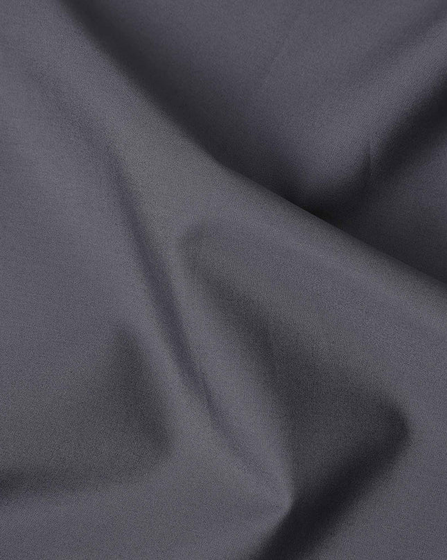 Steel Grey Plain Pure Cotton Italian Shirting Fabric 150cm