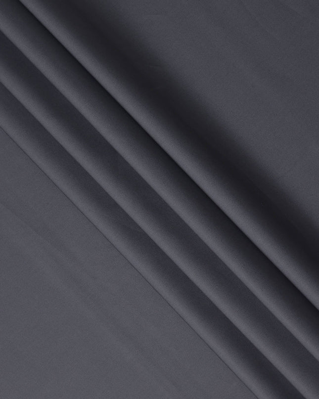 Steel Grey Plain Pure Cotton Italian Shirting Fabric 150cm