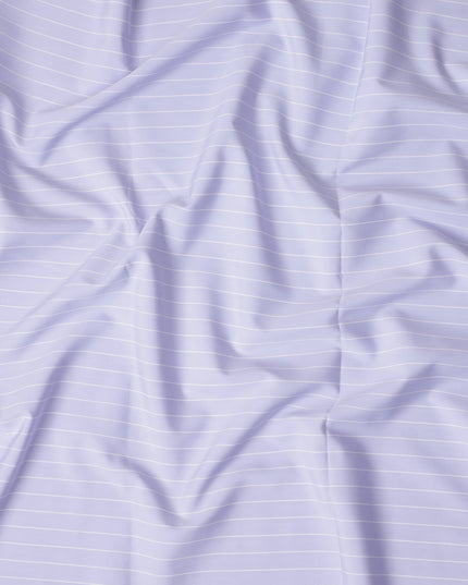 Lilac White Stripe Pure Cotton Italian Shirting Fabric 150cm