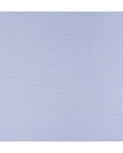 Cornflower Blue Stripe Pure Cotton Italian Shirting Fabric 1