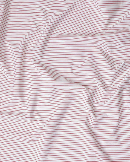 Rose White Stripe Pure Cotton Italian Shirting Fabric 150cm