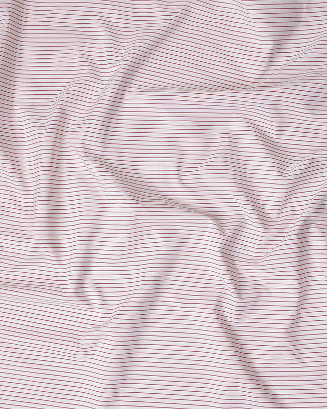 Rose White Stripe Pure Cotton Italian Shirting Fabric 150cm