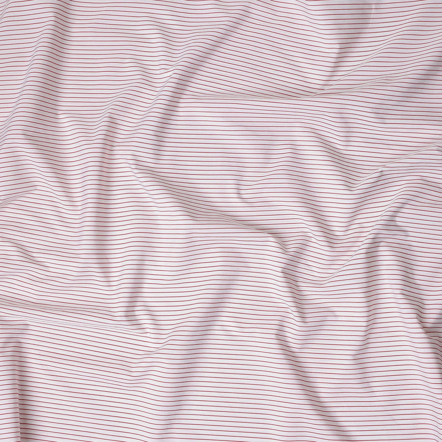 Rose White Stripe Pure Cotton Italian Shirting Fabric 150cm