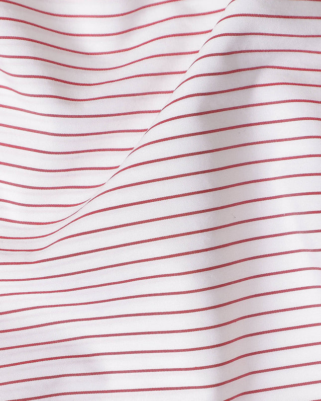 Rose White Stripe Pure Cotton Italian Shirting Fabric 150cm