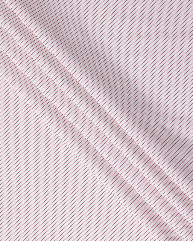Rose White Stripe Pure Cotton Italian Shirting Fabric 150cm